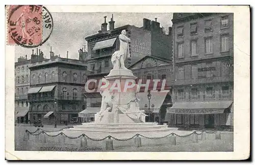 Cartes postales Bordeaux Statue de Gambetta