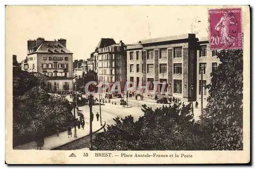 Cartes postales Brest Place Anatole France et la Poste