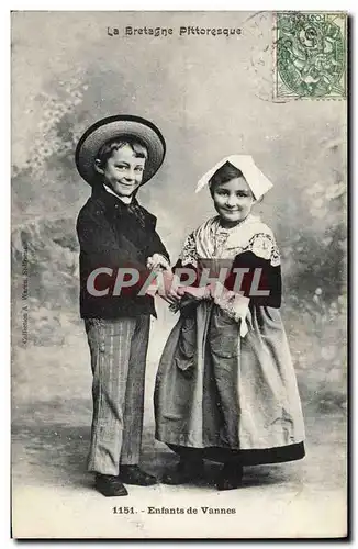 Cartes postales La Bretagne Pittoresque Enfants de Vannes Foklore