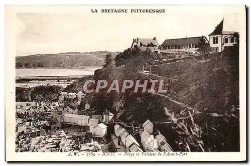 Cartes postales La Bretagne Pittoresque Binic Plage et falaises de l&#39avant port