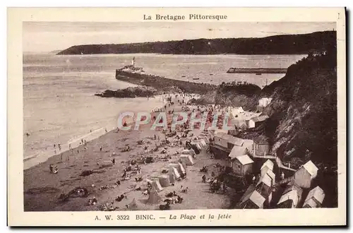 Cartes postales Binic La plage et la jetee
