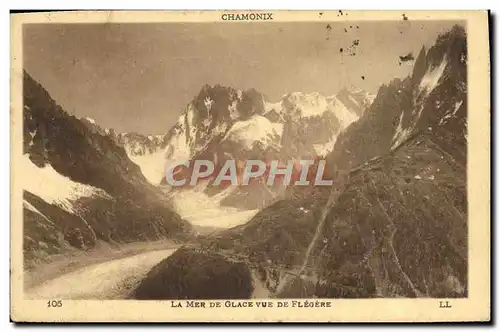 Cartes postales Chamonix Mont Blanc La mer de glace vue de Flegere