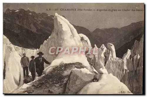 Cartes postales Chamonix Aiguilles de Glace au Glacier des Bossons Alpinisme