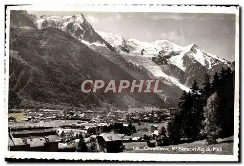 Cartes postales moderne Chamonix Mt blanc et Aiguille du Midi