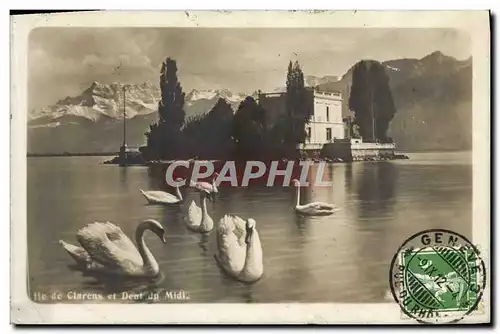 Cartes postales Iles de Clarens et dent du Midi Cygnes