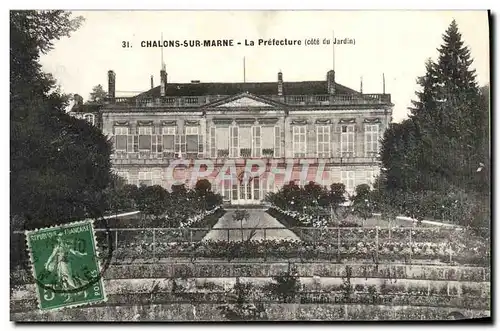 Cartes postales Chalons Sur Marne La Prefecture Cote du jardin