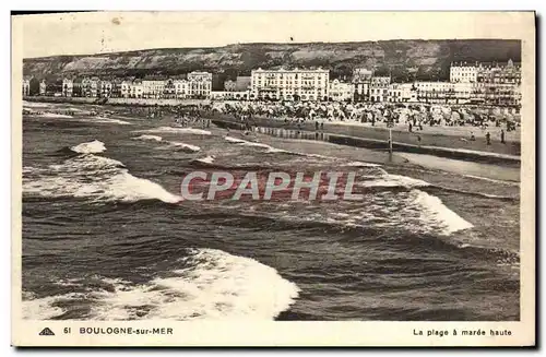 Cartes postales Boulogne Sur Mer La plage a maree haute