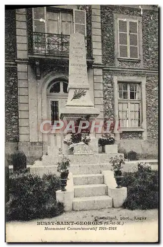 Cartes postales Bussy Saint Georges Monument commemoratif 1914 1918 Militaria