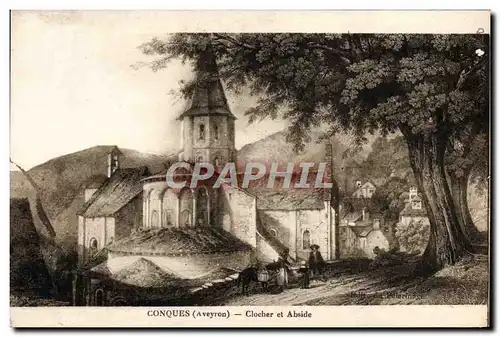 Cartes postales Conques Clocher et Abside