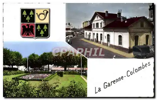 Cartes postales moderne La Garenne Colombes La gare Le square