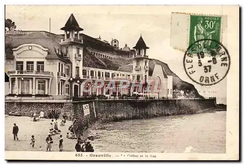 Cartes postales Granville La Castino et le Roc Beau cachet Flers de l'Orne