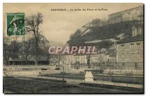 Cartes postales Grenoble Le Jardin des Fleurs et les forts