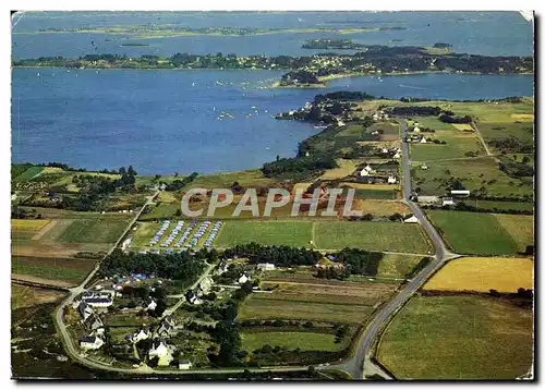 Moderne Karte La Bretagne Pittoresque Golfe du Morbihan Port Blanc Ile aux Moines Camping CCASS du Bois Bourge