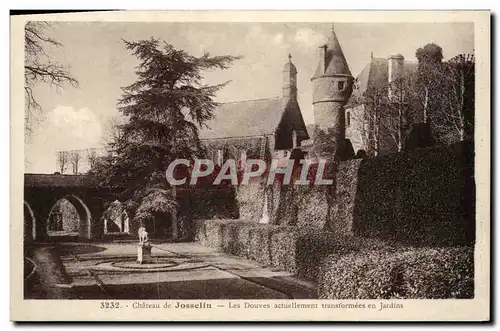 Cartes postales Chateau De Josselin Les Douves Actuellement transformees en jardin