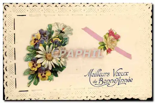 Cartes postales Fantaisie Brodee Fleurs