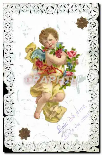 Cartes postales Fantaisie Fleurs Ange