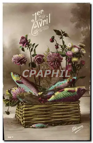 Cartes postales Fantaisie 1er Avril Poissons