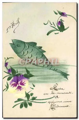 Cartes postales Fantaisie Poisson 1er Avril