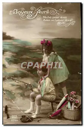 Cartes postales Fantaisie Enfants Joyeux Avril