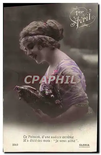 Cartes postales Fantaisie 1er Avril Femme