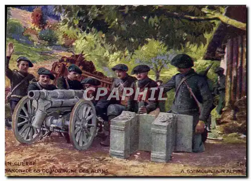 Cartes postales Canon De 65 De Montagne Des Alpins Militaria