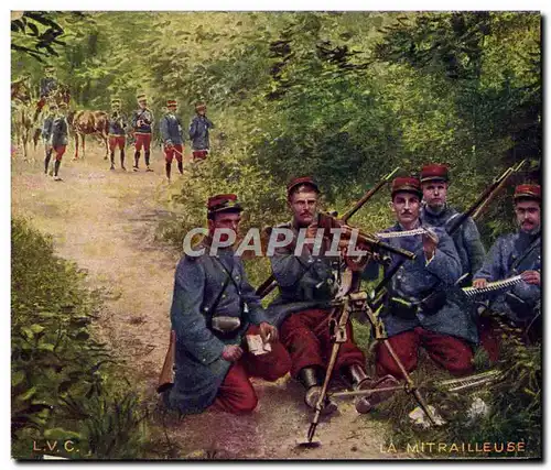 Cartes postales La Mitrailleuse Militaria