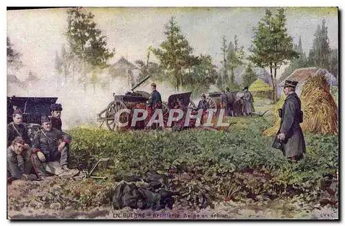 Cartes postales Artillerie Belge En Action Militaria