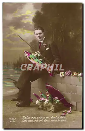 Cartes postales Fantaisie Homme Poisson