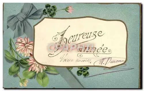 Cartes postales Fantaisie Fleurs Heureuse Annee