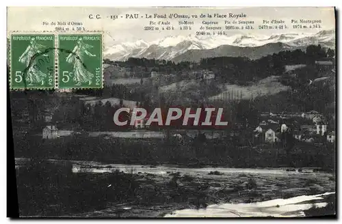 VINTAGE POSTCARD Pau the Fund D&#39 Ossau seen of the Royal place