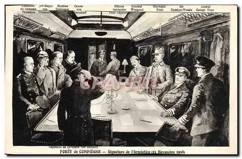 Cartes postales Foret De Compiegne Interieur du Wagon de L'Armistice Militaria