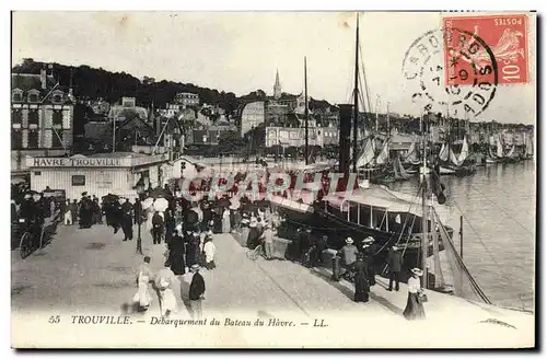 Cartes postales Trouville Debarquement du Bateau de Havre