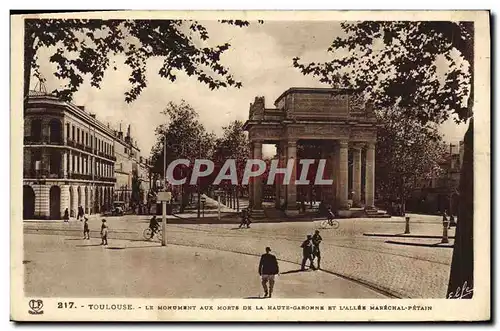 Ansichtskarte AK Toulouse Le Monument Aux Morts de la Haute Garonne et l&#39allee Marechal Petain