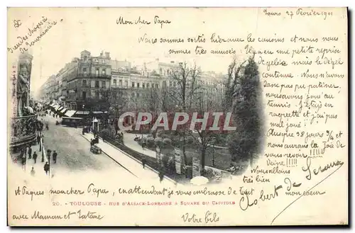 Cartes postales Toulouse Rue D&#39Alsace et square du Capitole