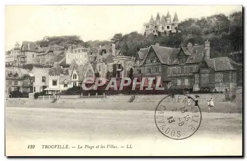 Cartes postales Trouville sur Mer La plage et les villas