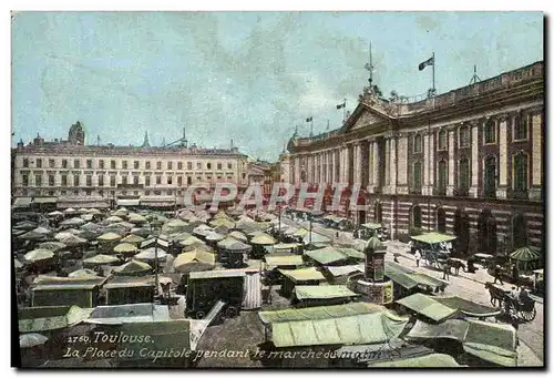 Ansichtskarte AK Toulouse La place du Capitole pendant le marche au matin