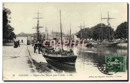 Cartes postales Vannes Depart d'un bateau pour le Golf