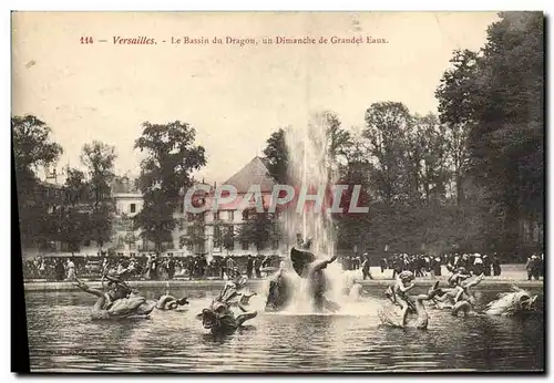 Cartes postales Versailles Le bassin du Dragon un dimanche de Grandes eaux