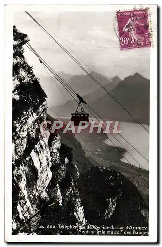 Cartes postales moderne Telepherique De Veyrier Du Lac D&#39Annecy Menthon et le massif des Bauges