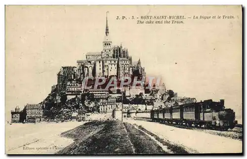 Cartes postales Mont Saint Michel La Pigue Et Le Train