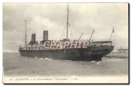 Ansichtskarte AK Le Havre Le Transatlantique La Lorraine Bateau