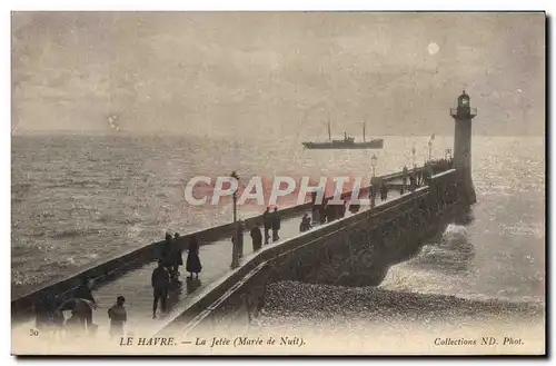 Ansichtskarte AK Le Havre La Jetee Phare Bateau