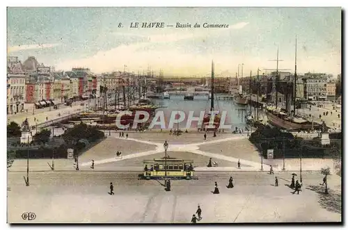 Cartes postales Le Havre Bassin Du Commerce Bateaux