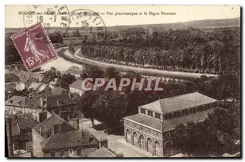 Cartes postales Nogent Sur Seine Vue panoramique et la digue Perronet