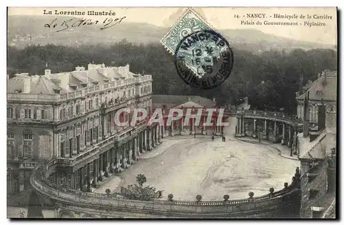 Cartes postales Nancy Hemicycle De La Carriere Palais du gouvernement Pepiniere