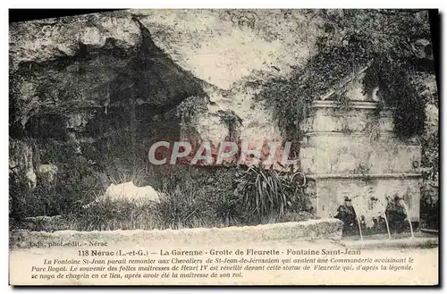 Ansichtskarte AK Nerac La Garenne Grotte De Fleurette Fontaine Saint Jean