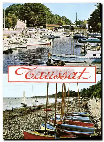 Moderne Karte Taussat Bateaux de peche dans le port La plage