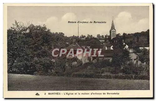 Cartes postales Bartres L&#39Eglise Et La Maison d&#39enfance de Bernadette