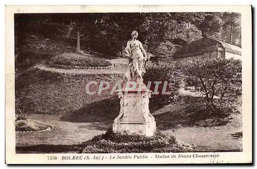 Cartes postales Bolbec Le Jardin Public Statue de Diane Chasseresse