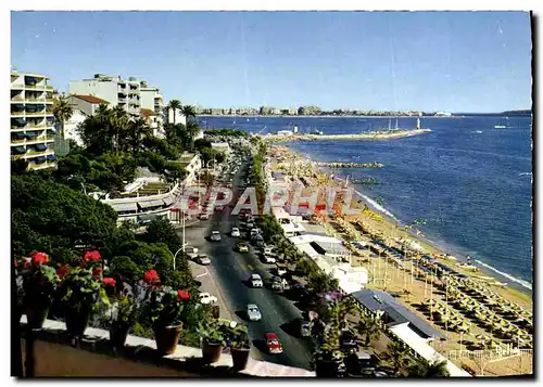 Cartes postales moderne La Cote D&#39Azur Cannes Le boulevard Jean Hibert et la plage du Midi La pointe du Palm Beach